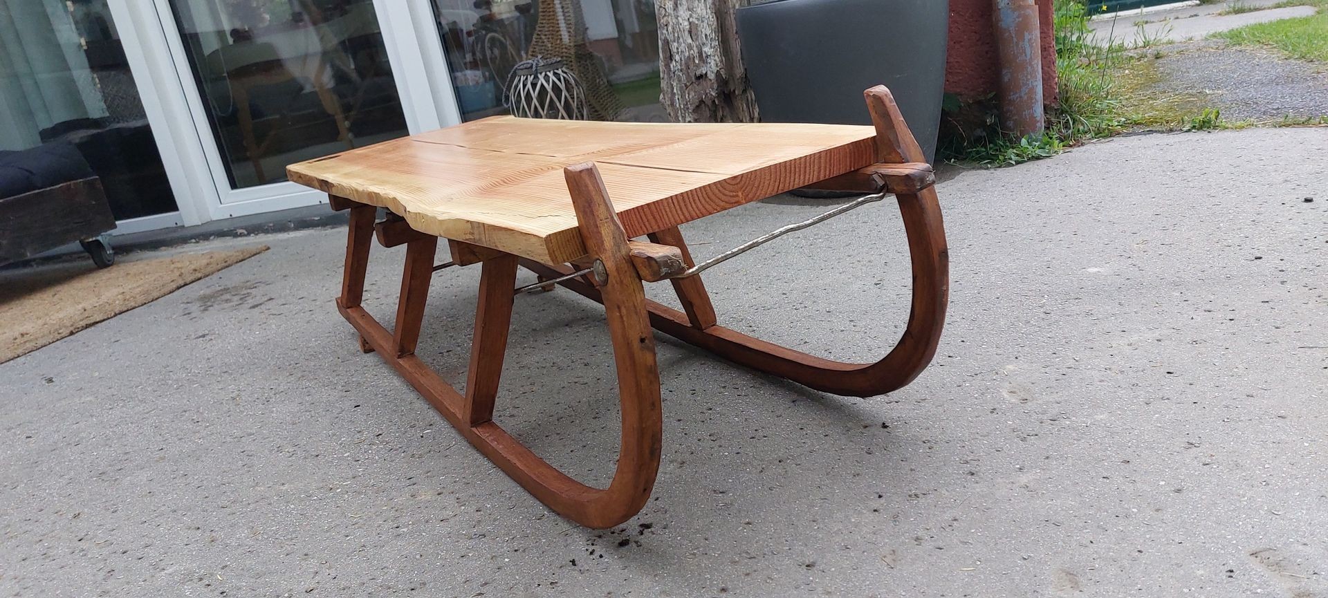 bench, table, shelf, sleigh, art, upcycling, the brandf